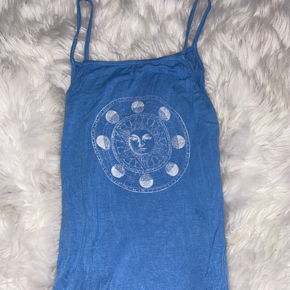 Blue Tank Top with Moon and sun - Picture 2 of 3